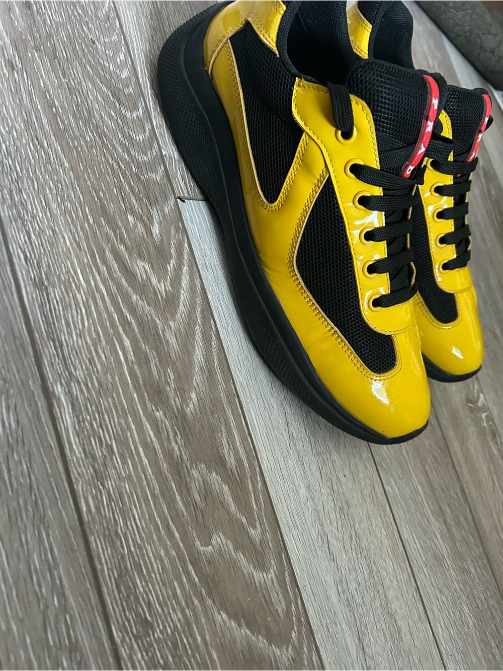 Men’s Yellow and Black Prada Sneakers